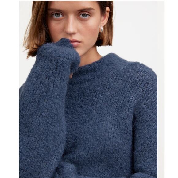 Madewell Sweaters - NWT Madewell Wool-Alpaca Blend Bouclé-Knit Oversized Sweater Blue S